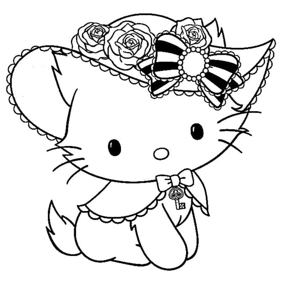 Printable Sanrio Charmmy Kitty For Kids Coloring Page