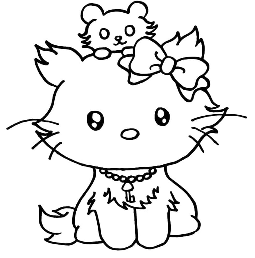 Printable Sanrio Charmmy Kitty with Sugar Coloring Page