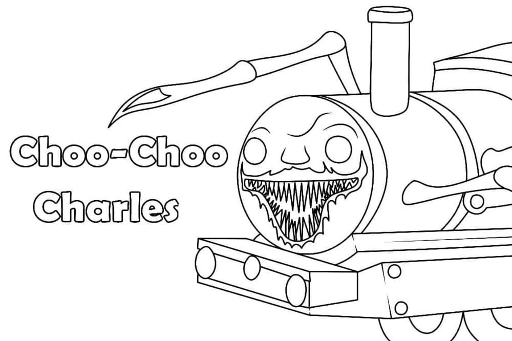 Printable Scary Choo-Choo Charles For Kids Coloring Page