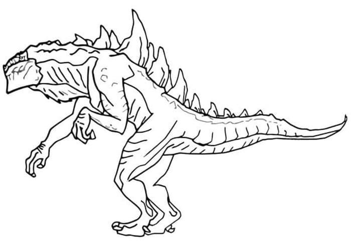 Printable Scary Monster Godzilla Image Coloring Page