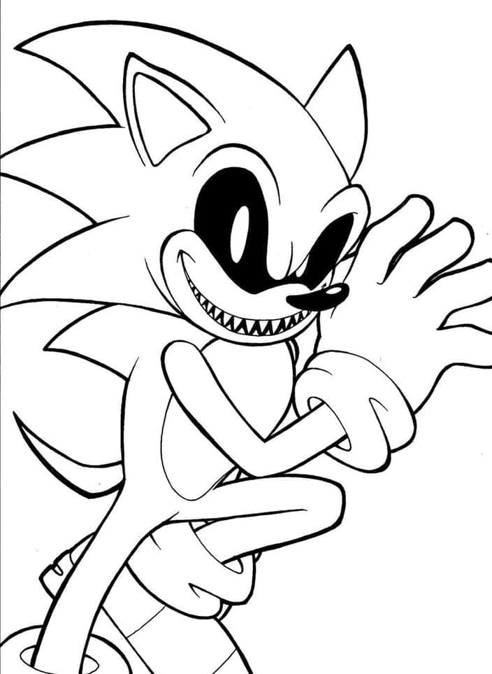 Printable Scary Sonic Exe Coloring Page
