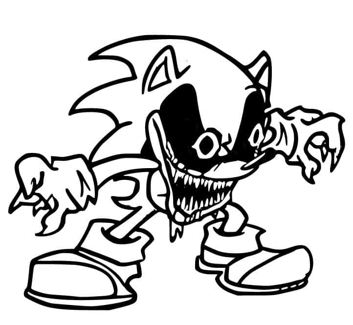 Printable Scazy Sonic Exe Coloring Page