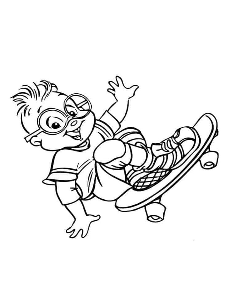 Printable Simon from Alvin and the Chipmunks Coloring Page