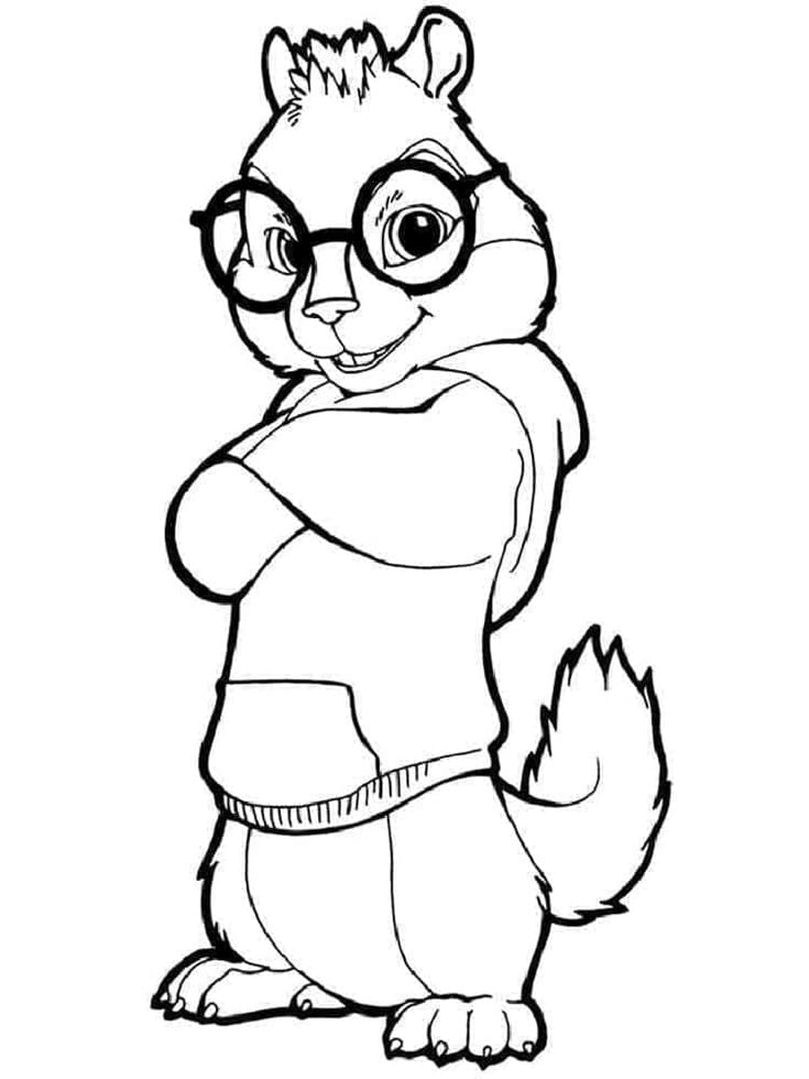 Printable Simon in Alvin and the Chipmunks Coloring Page