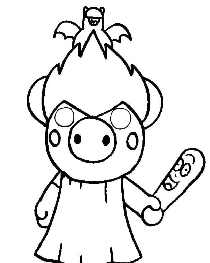 Printable Sketchy Piggy Coloring Page