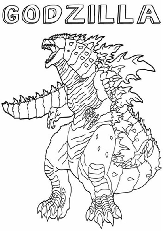 Printable So Cool Angry Godzilla Coloring Page
