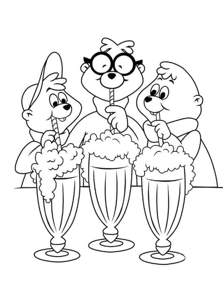 Printable So Cute Alvin and the Chipmunks Coloring Page