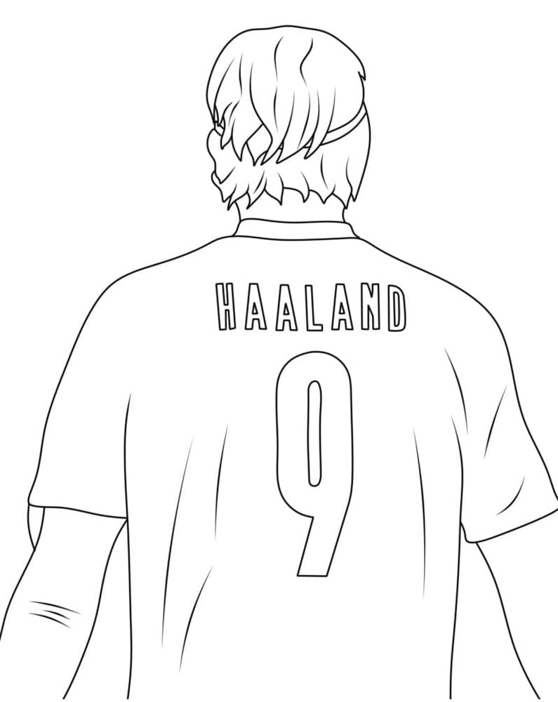 Printable Soccer Player Erling Haaland Coloring Page