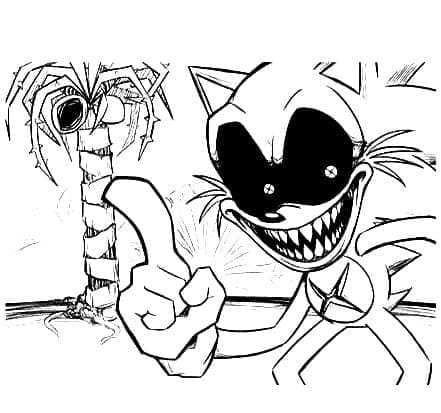 Printable Sonic Exe Drawing Photo Coloring Page