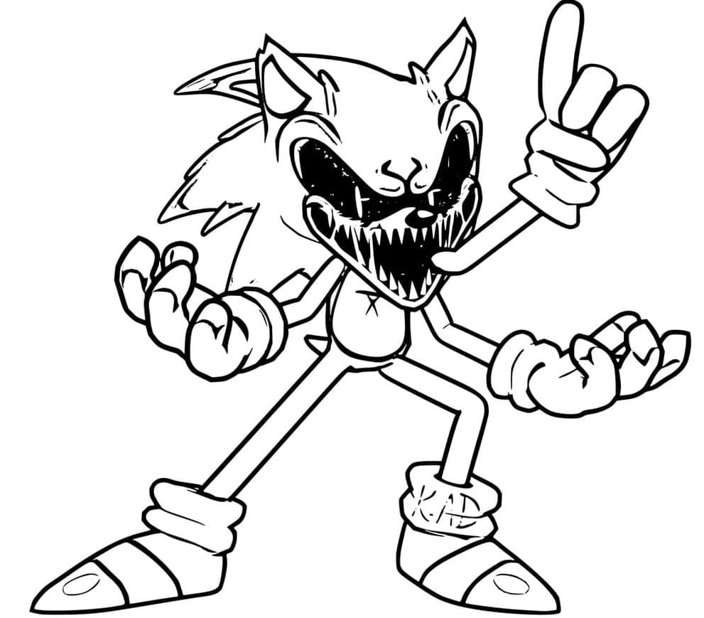 Printable Sonic Exe Evil Coloring Page