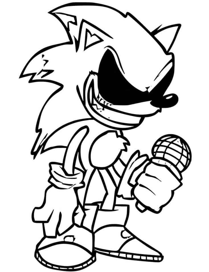 Printable Sonic Exe FNF Coloring Page