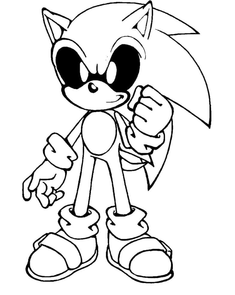 Printable Sonic Exe Free Coloring Page