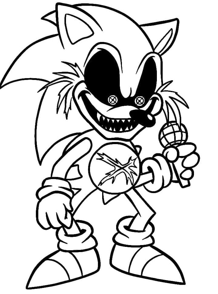 Printable Sonic Exe Free Photo Coloring Page
