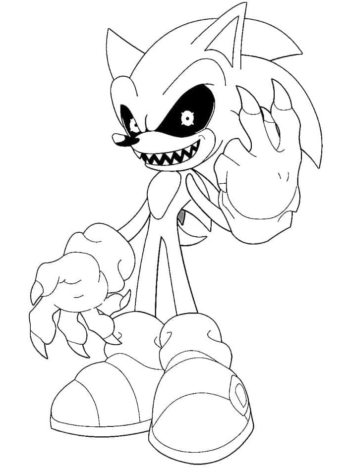 Printable Sonic Exe Image Free Coloring Page