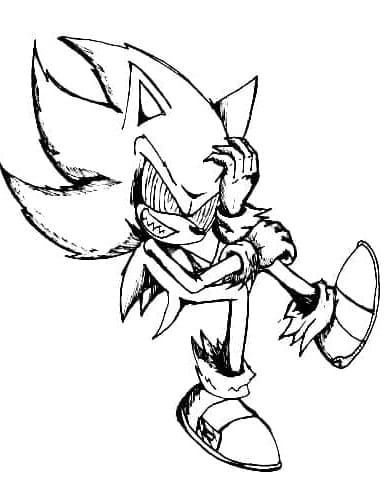 Printable Sonic Exe Sketch Coloring Page