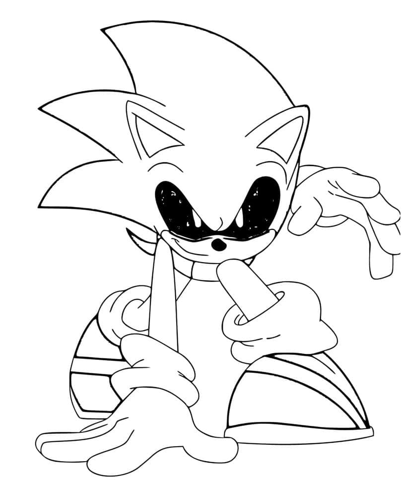 Printable Sonic Exe is Ready Coloring Page