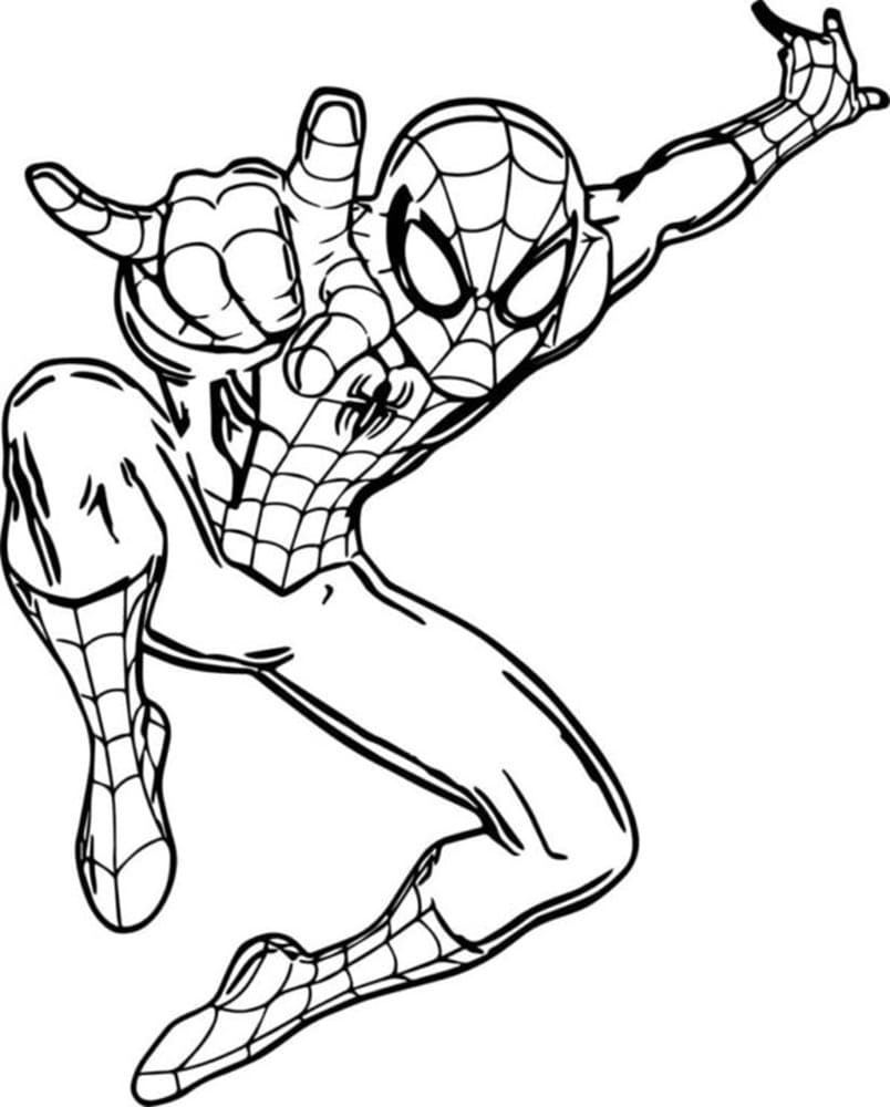 Printable Spider-Man is About to Release his Web Image Coloring Page