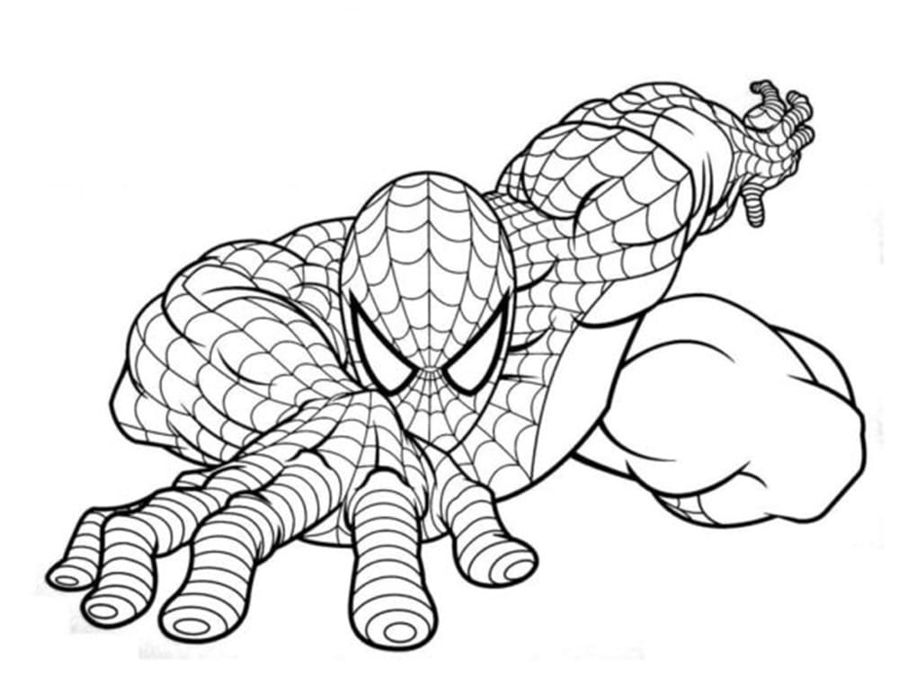 Printable Spiderman is Watching You Picture Coloring Page