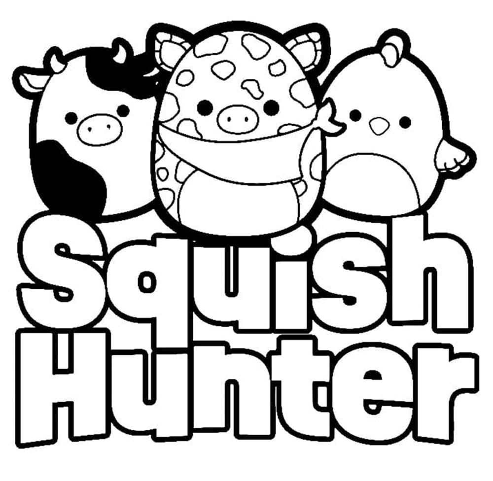 Printable Squish Hunter Squishmallows Coloring Page