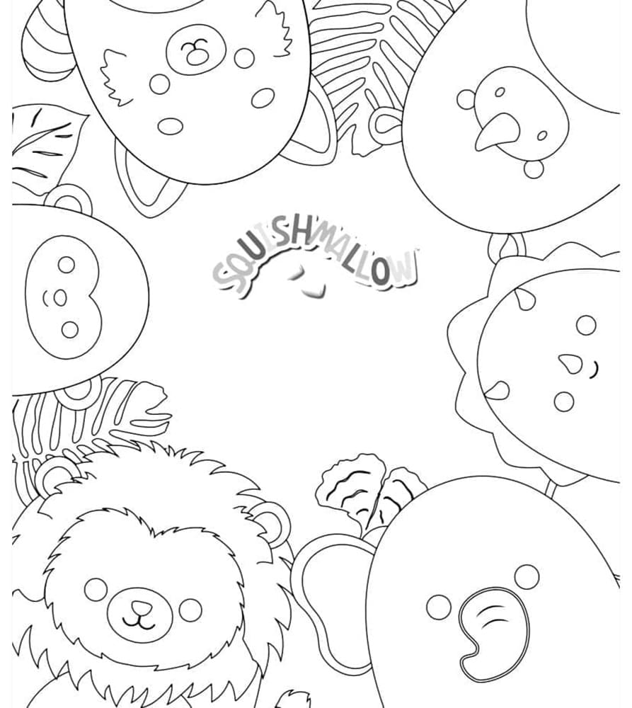 Printable Squishmallows Animated For Kids Coloring Page
