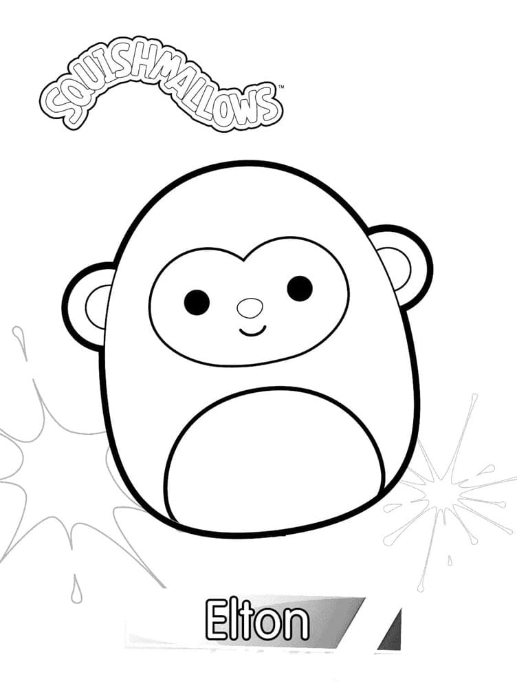 Printable Squishmallows Elton Coloring Page