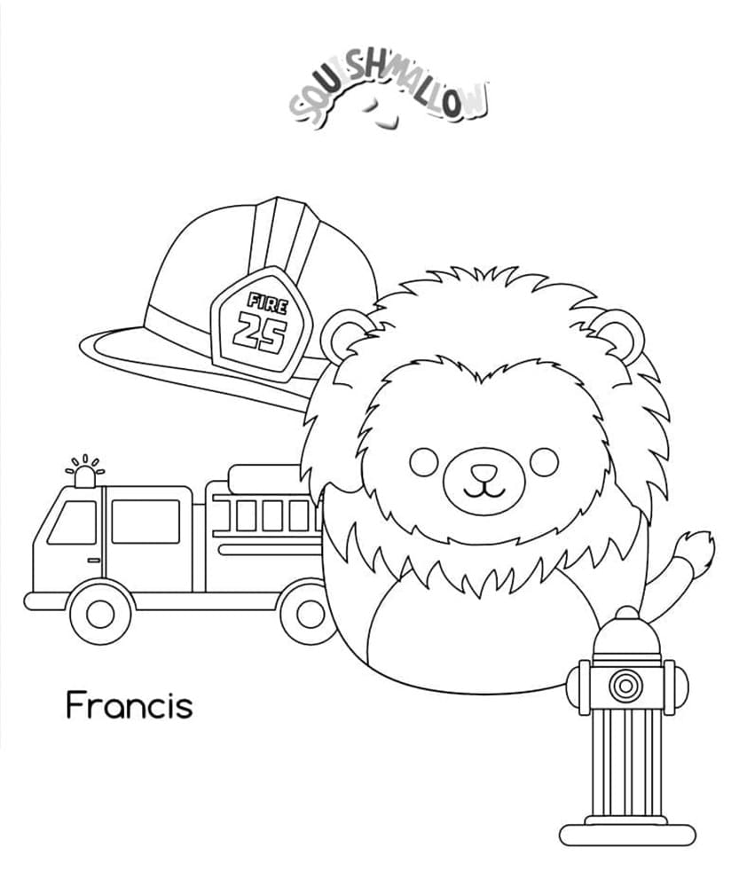Printable Squishmallows Francis Lion Coloring Page