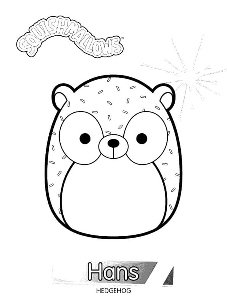 Printable Squishmallows Hans Hedgehog Coloring Page
