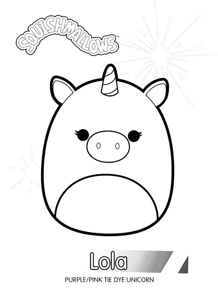 Printable Squishmallows Lola Coloring Page