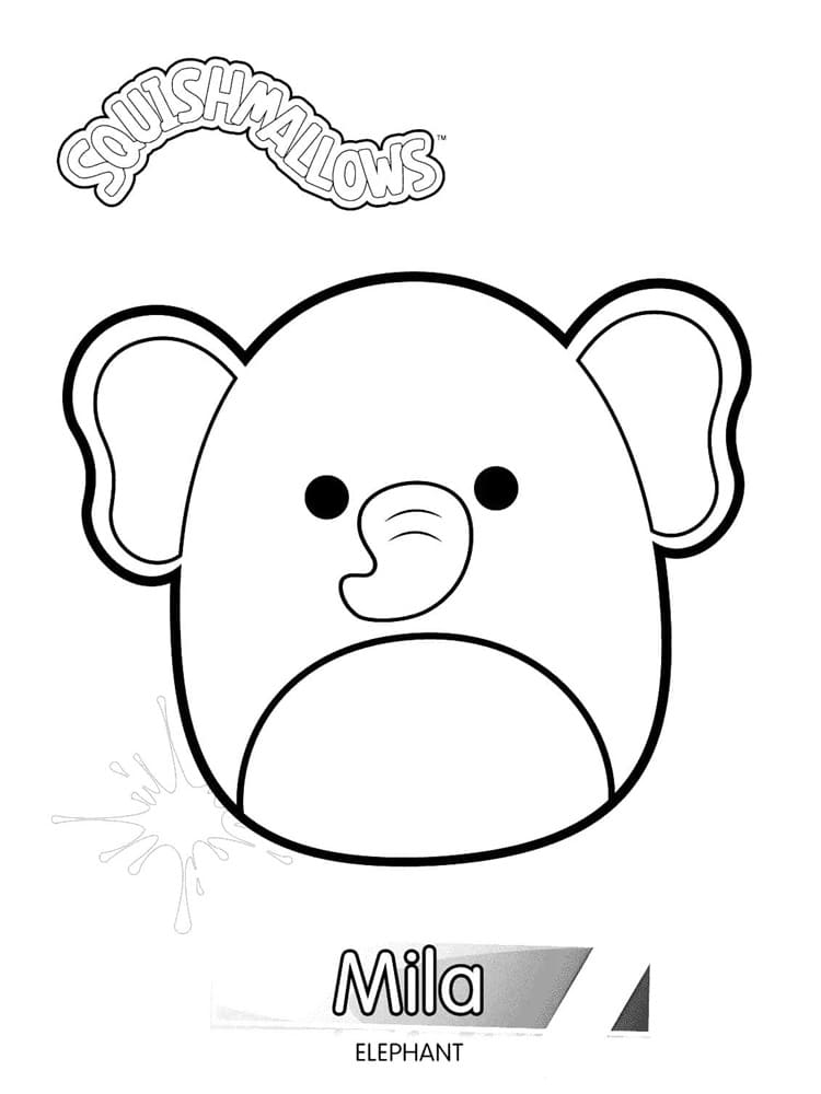 Printable Squishmallows Mila Coloring Page