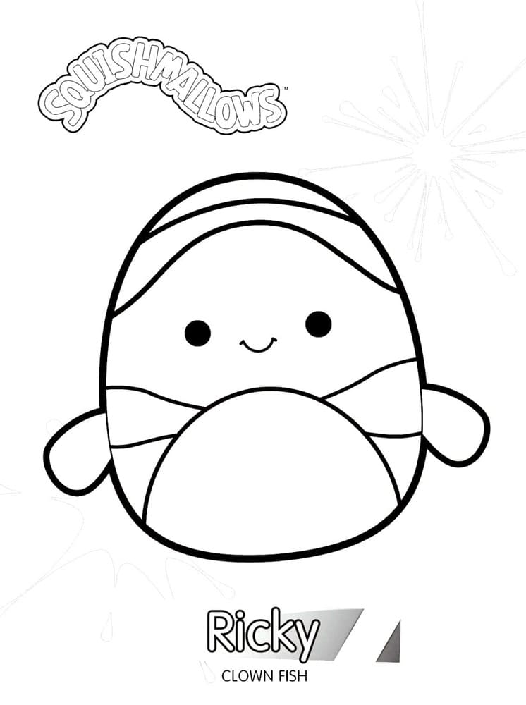 Printable Squishmallows Ricky Coloring Page