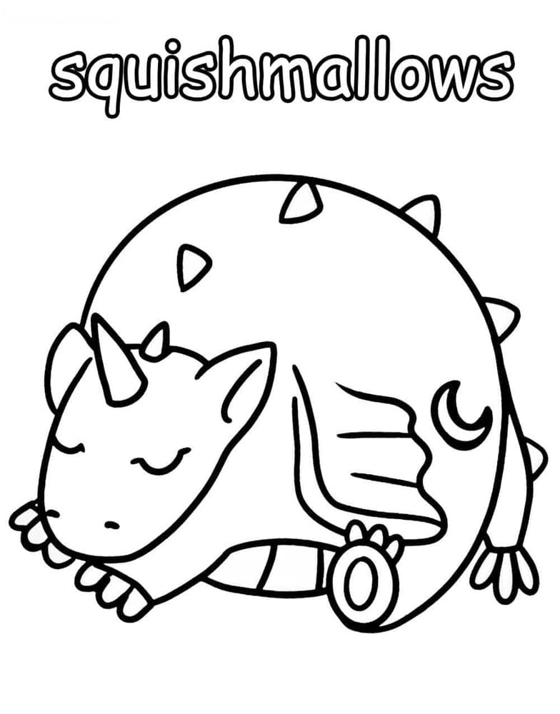 Printable Squishmallows Unicorn Coloring Page