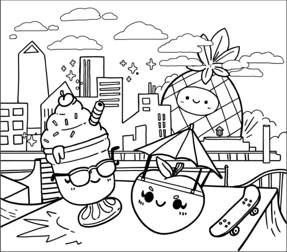 Printable Squishmallows Vacation Coloring Page