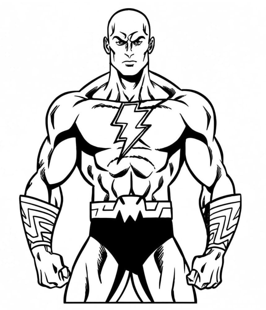 Printable Strong Black Adam Coloring Page