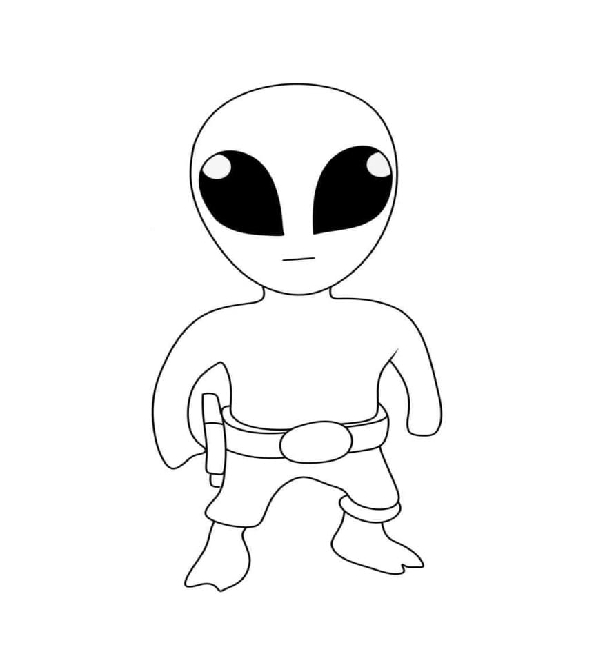 Printable Stumble Guys Alien Coloring Page
