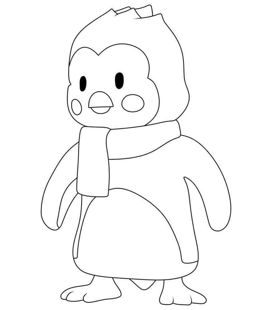 Printable Stumble Guys Chilly Penguin Coloring Page