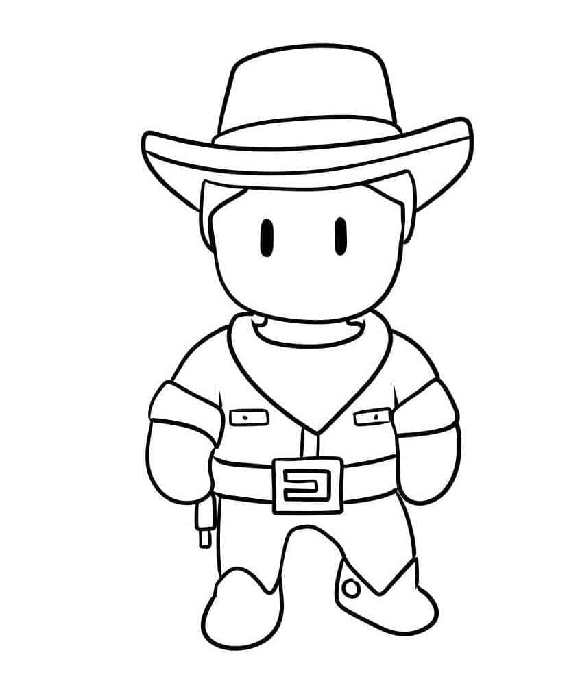 Printable Stumble Guys Colt Easterwood Coloring Page
