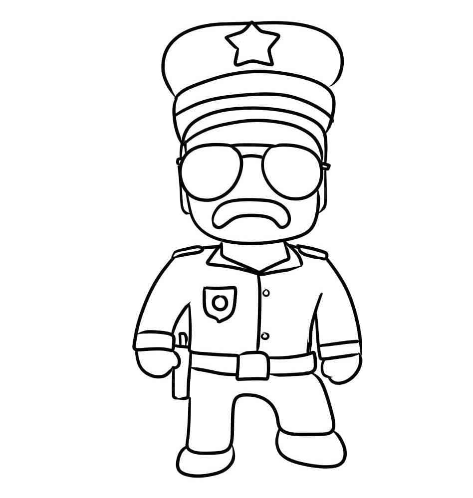 Printable Stumble Guys Cops Coloring Page