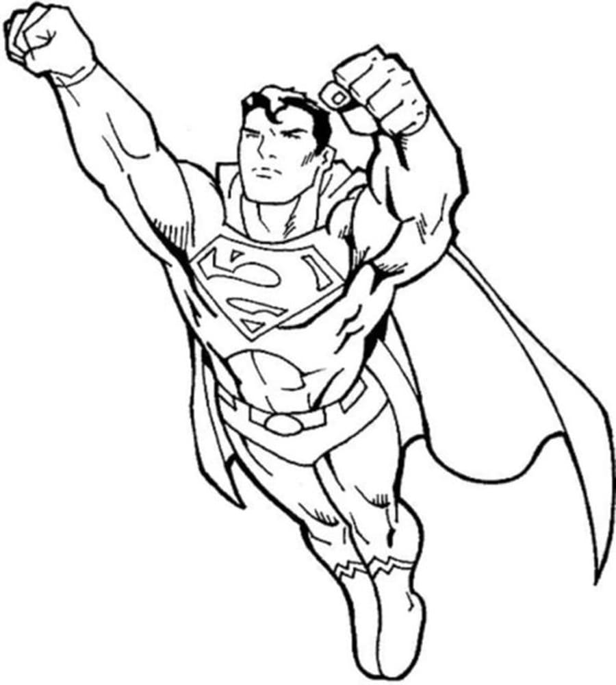 Printable Superman is Ready Photo Coloring Page