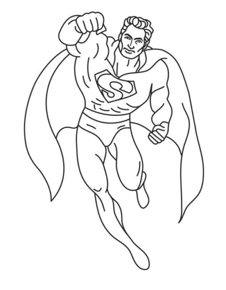 Printable Superman is Ready to Save People Every Second Photo Coloring Page