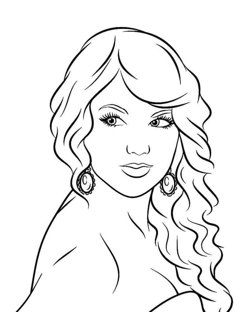 Printable Sweet Taylor Swift Coloring Page