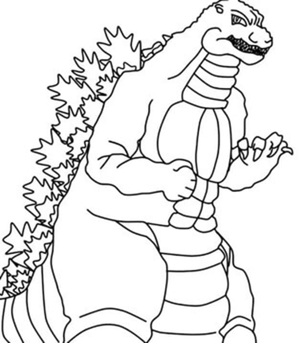 Printable Take on Godzilla Free Photo Coloring Page