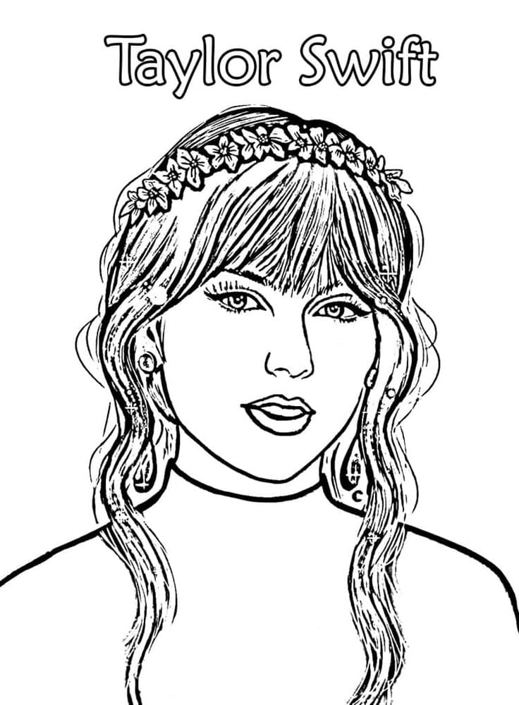 Printable Taylor Swift Drawing Coloring Page