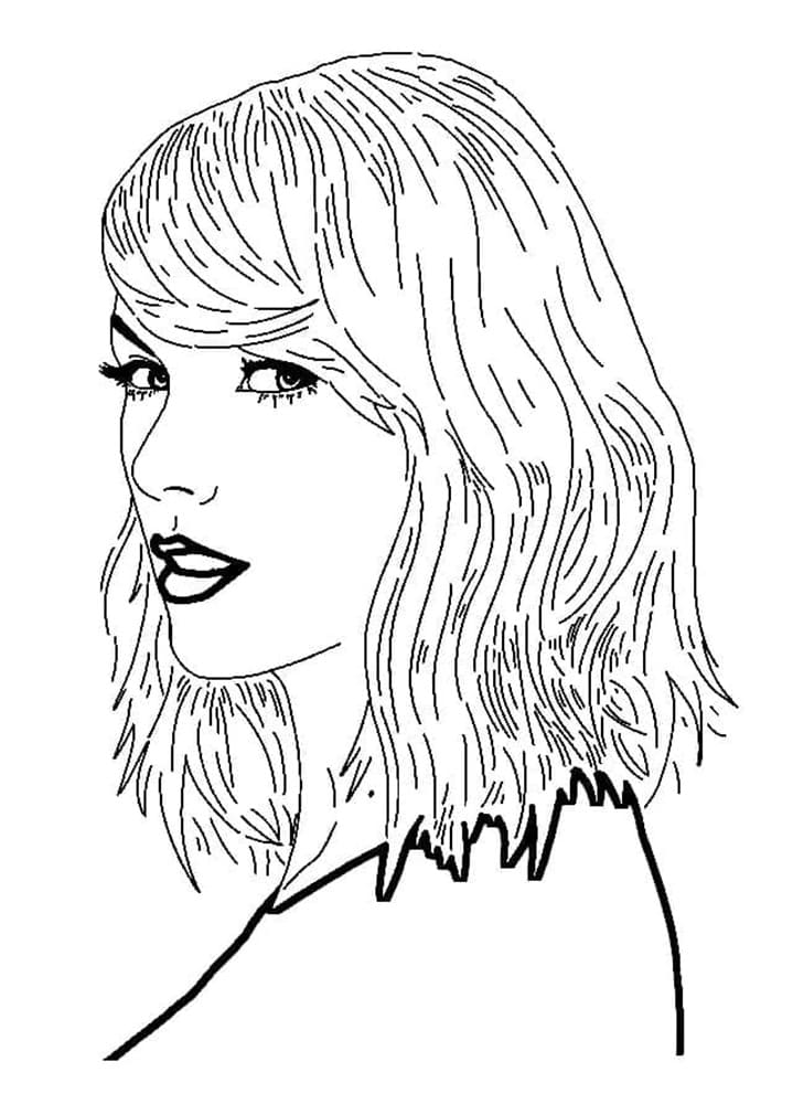 Printable Taylor Swift Free Coloring Page