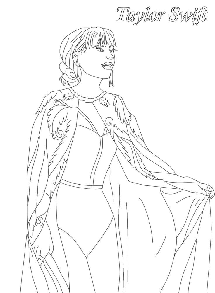 Printable Taylor Swift Free Image Coloring Page