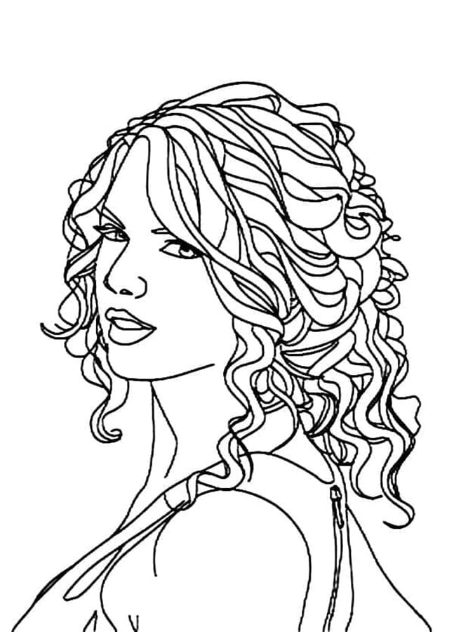Printable Taylor Swift Image Coloring Page
