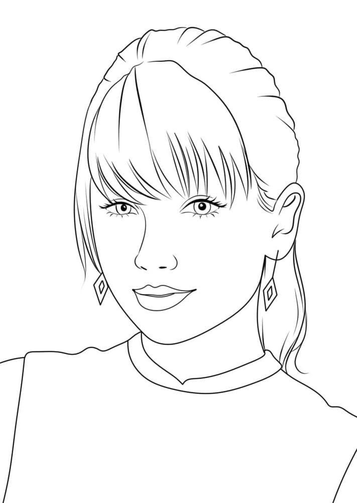 Printable Taylor Swift Picture Coloring Page