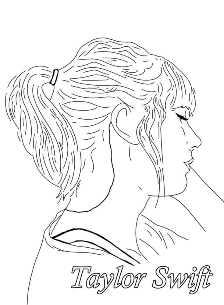 Printable Taylor Swift Pop Singer Coloring Page