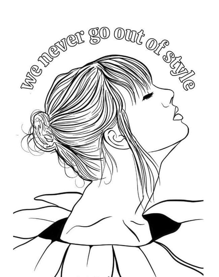 Printable Taylor Swift is Beautiful Coloring Page