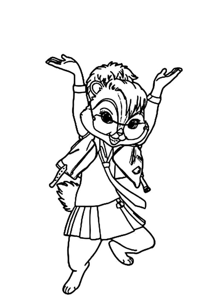 Printable The Chipmunks Jeanette and Alvin Coloring Page