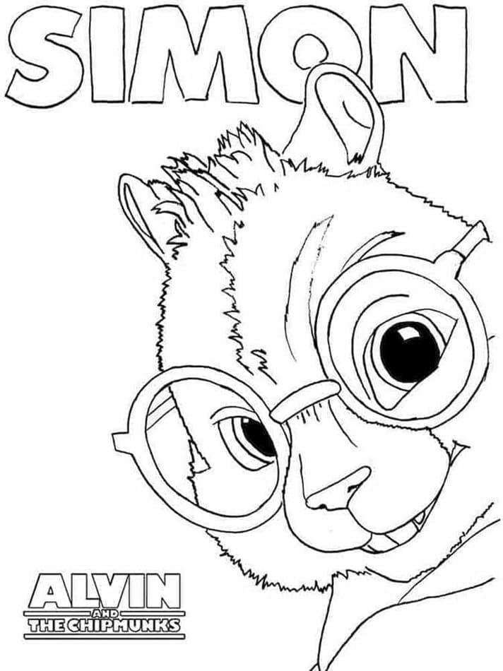 Printable The Chipmunks Simon and Alvin Coloring Page